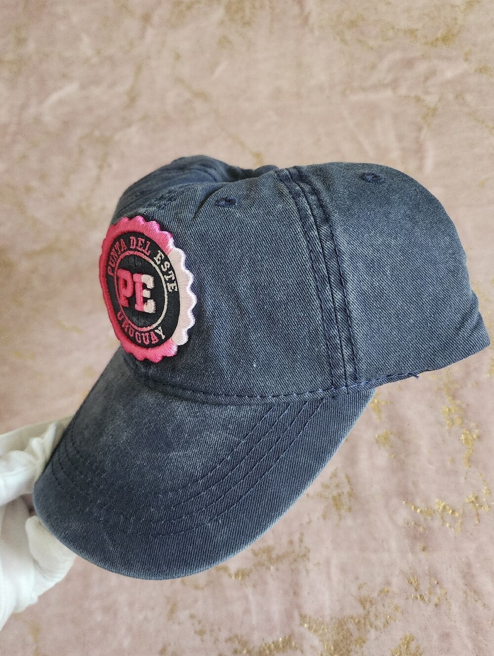 URUGUAY | Faded Blue Baseball Cap with Pink Patch - Picture 6 of 17